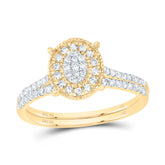 3/8CTW-DIA NK OVAL SINGLE HALO BRIDAL SET